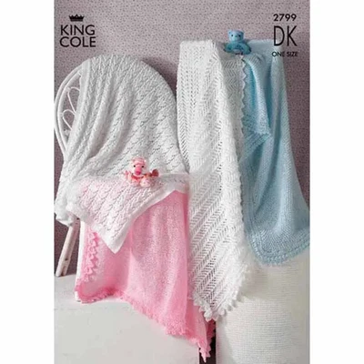 King Cole Pattern Shawls Knitted in any King Cole DK 2799 - Image 1 of 2