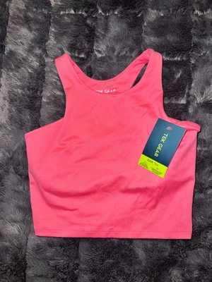 Tek Gear Cropped Tank Top Girls Small Pink Soft Tech Running Workout Stretch - Image 1 of 4