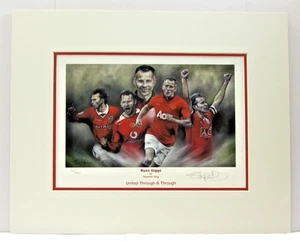Ryan Giggs United Through & Through Limited Edition Mtd Print by Stephen Doig - Picture 1 of 1