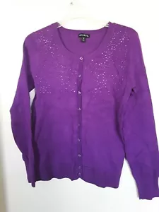 CARDIGAN GEORGE VIOLA IMPREZIOSITO MAGLIONE MANICA LUNGA TAGLIA S - Foto 1 di 3