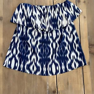 Vici blau weiß geometrisches leichtes Röhrentop Bluse Größe Small - Bild 1 von 2