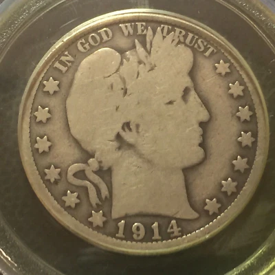PCGS G-6 1914-p  Barber Half Dollar  Y and part of L,T - Image 1 of 4