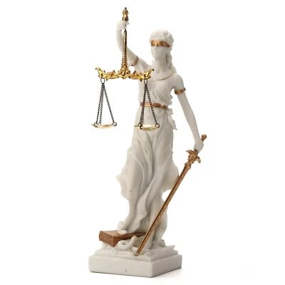 Diseño Veronese 12 Pulgadas Dama Ciega Justicia Temis Resina Estatua Oro Blanco Aleta... Foto 1 de 4