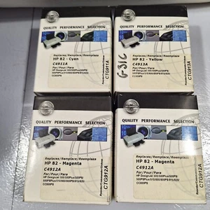 4 Stück kompatibel für HP 10 82 Tintenpatronen C4844 C4911 C4912 C4913 Designjet 800 - Bild 1 von 2