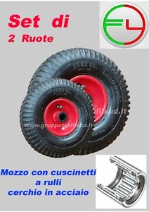 RUOTA CARRELLO PORTAPACCHI PNEUMATICA CERCHIO ACCIAIO 3.00-4 X 260 X 85 2 PEZZI - Foto 1 di 6