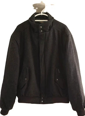 VTG Members Only Gray 100% Wool Bomber Jacket Mens Size 1X Insulated Lined Coat - Image 1 of 4