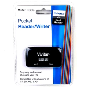 Vivitar Memory Card Reader 50-In-1 Hi-Speed Compatible Versions CF, SD, MS, XD - Picture 1 of 2