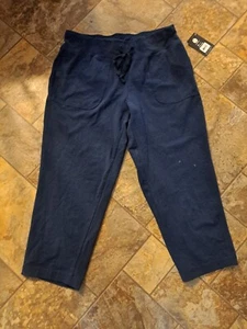NWT Blue Elastic Waist Pull On Capri Size Smsll - Picture 1 of 5
