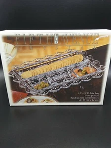 FIFTH AVENUE 4 SECTION RELISH TRAY LTD  24% LEAD CRYSTAL  12" X 9" NWT - Picture 1 of 12