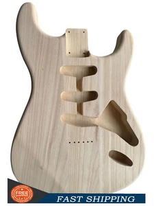 Cuerpo de guitarra hecho a mano sin terminar Paulownia SSS Hard Tail piezas de guitarra - Imagen 1 de 4