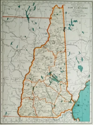 L@@K! Vintage 1940 World Atlas Map New Hampshire And New Jersey World War WWII - Image 1 of 4
