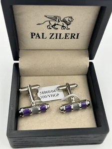 Neu mit Etikett. Pal Zileri Manschettenknöpfe Edelstahl Seide - Bild 1 von 3
