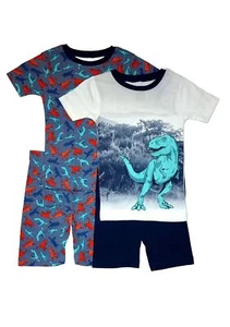 Carter's T-Rex Dinosaur 4-Piece Boy's Snug Fit Cotton Pajama Shorts Set - Picture 1 of 9