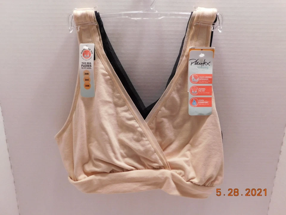 Playtex 2pack Nursing Pullover Sleep Bra Wirefree Cool Comfort XSmall US02PK