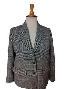 J.CREW Black/White/Pink Hoodstooth Long Sleeves Blazer/Jacket-18 - Picture 1 of 3