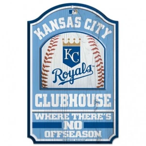 Kansas City Royals 11x17 Licensed MLB Wood Clubhouse Sign No Offseason - Picture 1 of 1