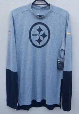 Camisa masculina Nike M Pittsburgh Steelers manga longa ajustada cinza treinamento - LEIA - Imagem 1 de 4
