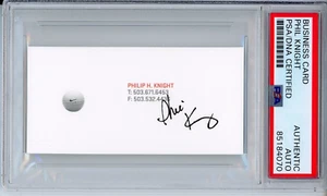 PHIL KNIGHT NIKE CEO SIGNED AUTHENTIC GOLF BUSINESS CARD PSA DNA COA AUTOGRAPH - Picture 1 of 2