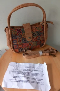 Cork Bag Top Handles with Crossbody Shoulder Strap Eco Vegan Friendly - Picture 1 of 11