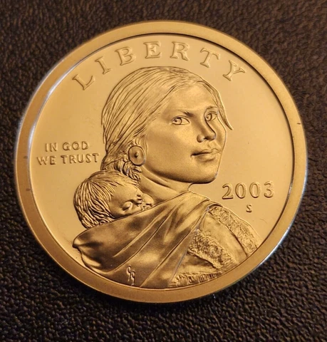 2003 S Proof Sacagawea Dollar - From a proof set - Free Shipping Cover