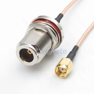 RP-SMA male to N female bulkhead panel mount RG316 RF Coaxial Coax pigtail Cable - Picture 1 of 7