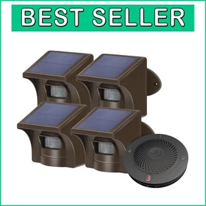 Outdoor Motion Sensor Alarm - Reliable Solar-Powered Security with 4 Chimes - Picture 1 of 8