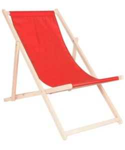 Relaxliege Liegestuhl Strandstuhl Gartenliege Sonnenliege klapp verstellbar Rot - Bild 1 von 5