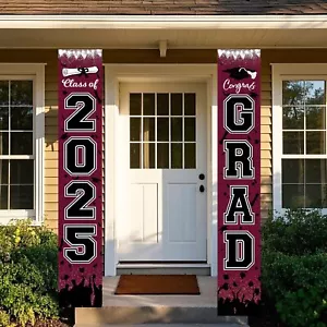 2025 Maroon Graduation Decorations – Porch Banner & Party Supplies - Picture 1 of 9