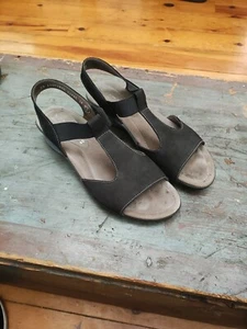 Mephisto Womens Ankle Strap Sandals Size 38 / 9 Black Suede  - Picture 1 of 8