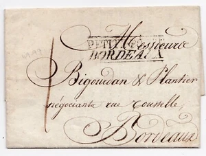 1804 BORDEAUX PETITE POSTE PRINTED LETTER SENT LOCALLY TO BIGOURDAN & PLANTIER - Picture 1 of 2