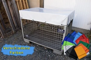 Abdeckhaube Abdeckung für Gitterbox PVC 125 x 84,5 x 20 cm inkl. Seil und Hacken - Bild 1 von 5