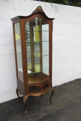 French Late 1800s Painted Vitrine Display Curio Cabinet Cupboard 5607 - Image 1 of 4