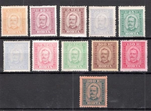 Horta Portugal 1893 D. Carlos I set M less 200 rs, cat 420 Euros - Picture 1 of 2