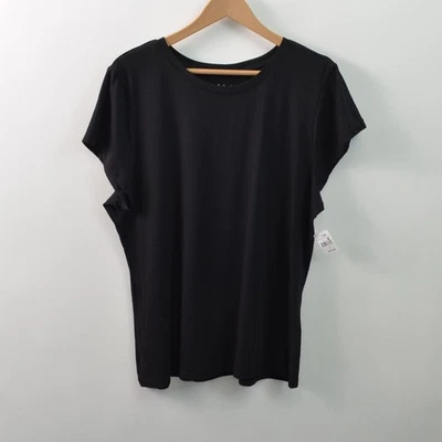 Camiseta Derek Heart Mujer 2X Negra Algodón Spandex Manga Corta Foto 1 de 4