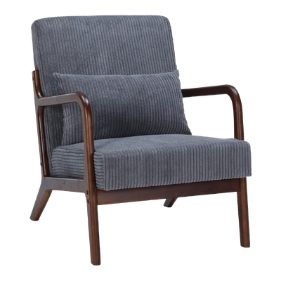 Silla de Lectura Tapizada con Marco de Madera Sólida y Almohada Moderna con Asiento de Acento Foto 1 de 4