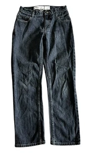 Raw Edge Denim Jeans Boys 16 Black Straight Leg Slim Fit Cotton Casual - Picture 1 of 5