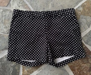 Pantalones cortos para mujer Tommy Hilfiger frente plano talla 4 negros con lunares blancos - Imagen 1 de 7