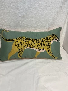 Southern Living Embroidered Leopard/Cheetah Rectangle Deco Throw Pillow - Picture 1 of 6