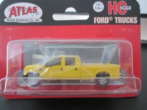 ATLAS # 002 FORD F 350 PICK UP in YELLOW - model is PLASTIC - HO / 1:87 scale - Picture 1 of 3