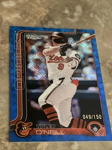 2025 Topps Chrome Logofractor Tyler O’Neill Blue Refractor /150 Baltimore O’s - Picture 1 of 6