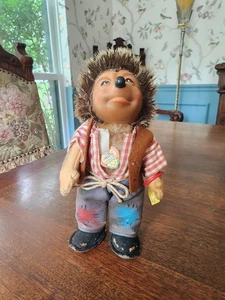 Vintage 1960s Steiff Hedgehog Doll MECKI With Tags 7" Tall - Picture 1 of 11