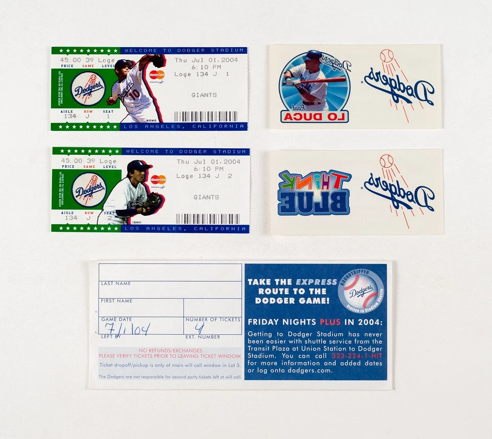 Boleto de los Dodgers ~ vs SF Giants 1 de julio de 2004 Barry Bonds Home Run Foto 1 de 1