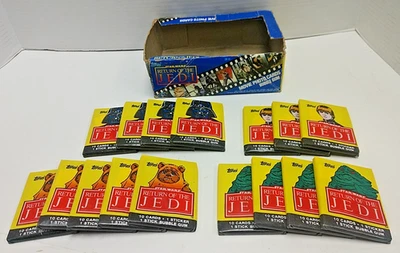 Lote de 16 tarjetas coleccionables Star Wars Topps El Retorno del Jedi selladas con caja Foto 1 de 4