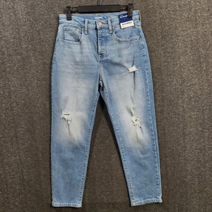 Old Navy Jeans Girls 14 OG Straight High Rise Blue Denim Distress Built In Tough - Picture 1 of 16