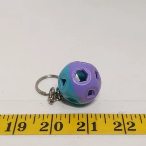 Tupperware Mini Shape Sorter Ball Keychain Purple Aqua Shape-O-Ball Keyring - Picture 1 of 4
