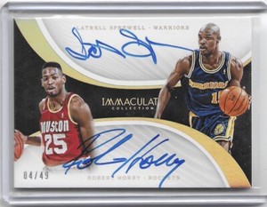 Latrell Sprewell Robert Horry 2017-18 Immaculate Dual On-card Auto 4/49 Alabama