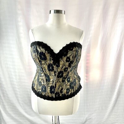 Corsé Intimate Attitudes dorado con encaje negro y ribete etiquetado talla 44 se adapta a 14/16 Foto 1 de 4