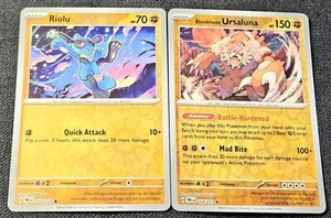 Prismatic Evolutions 54/131 Bloodmoon Ursaluna Reverse Holo Riolu NP Pokemon - Picture 1 of 2