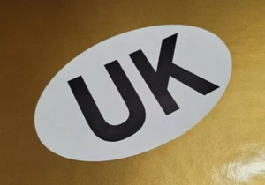 UK ID Plate Car Sticker 5" British Nationality United Kingdom Travel Bumper GB - Picture 1 of 1