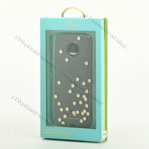 Kate Spade Motorola Moto Z Force Droid Flexible Hardshell - Confetti Gold Dots - Picture 1 of 6